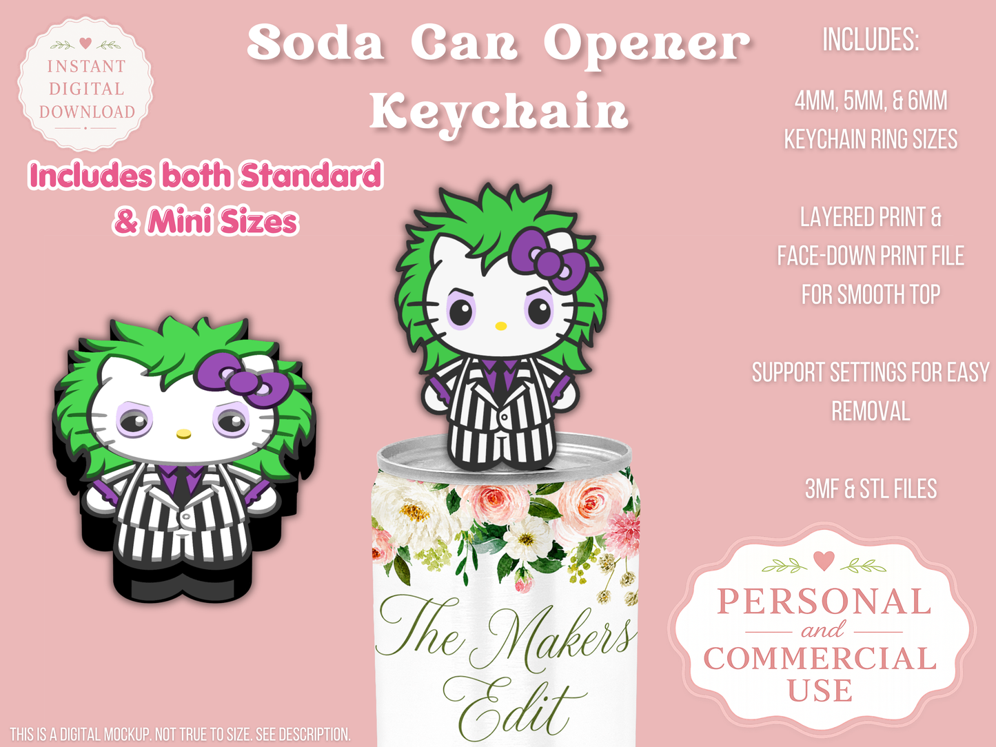 Hello Kitty Beetlejuice - Can Opener