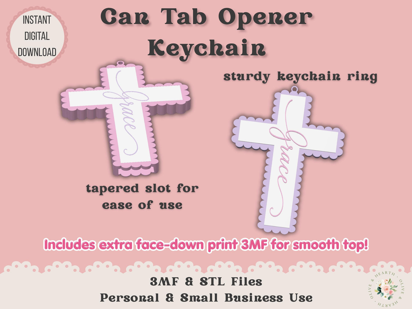 Scalloped Cross - Can Tab Opener - Digital File