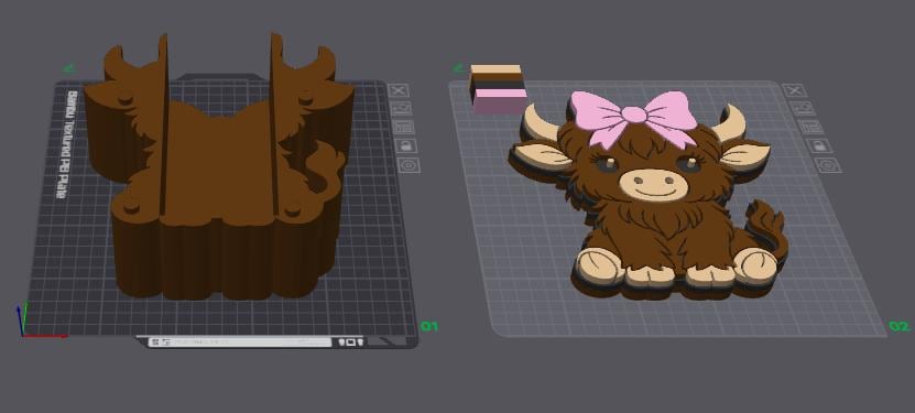 Highland Cow with Bow - Pen Holder - Digital File