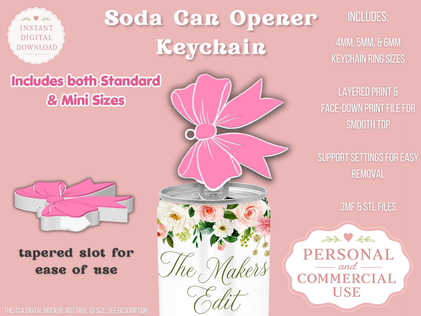 Coquette Bow - Can Tab Opener - Digital File
