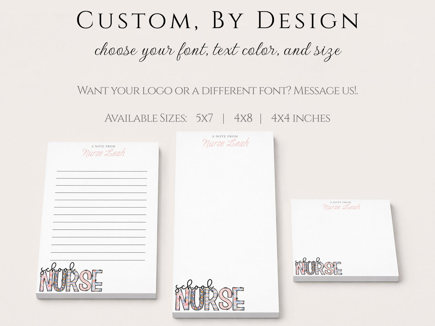 Personalized School Nurse Notepad | Nurse Appreciation Gift