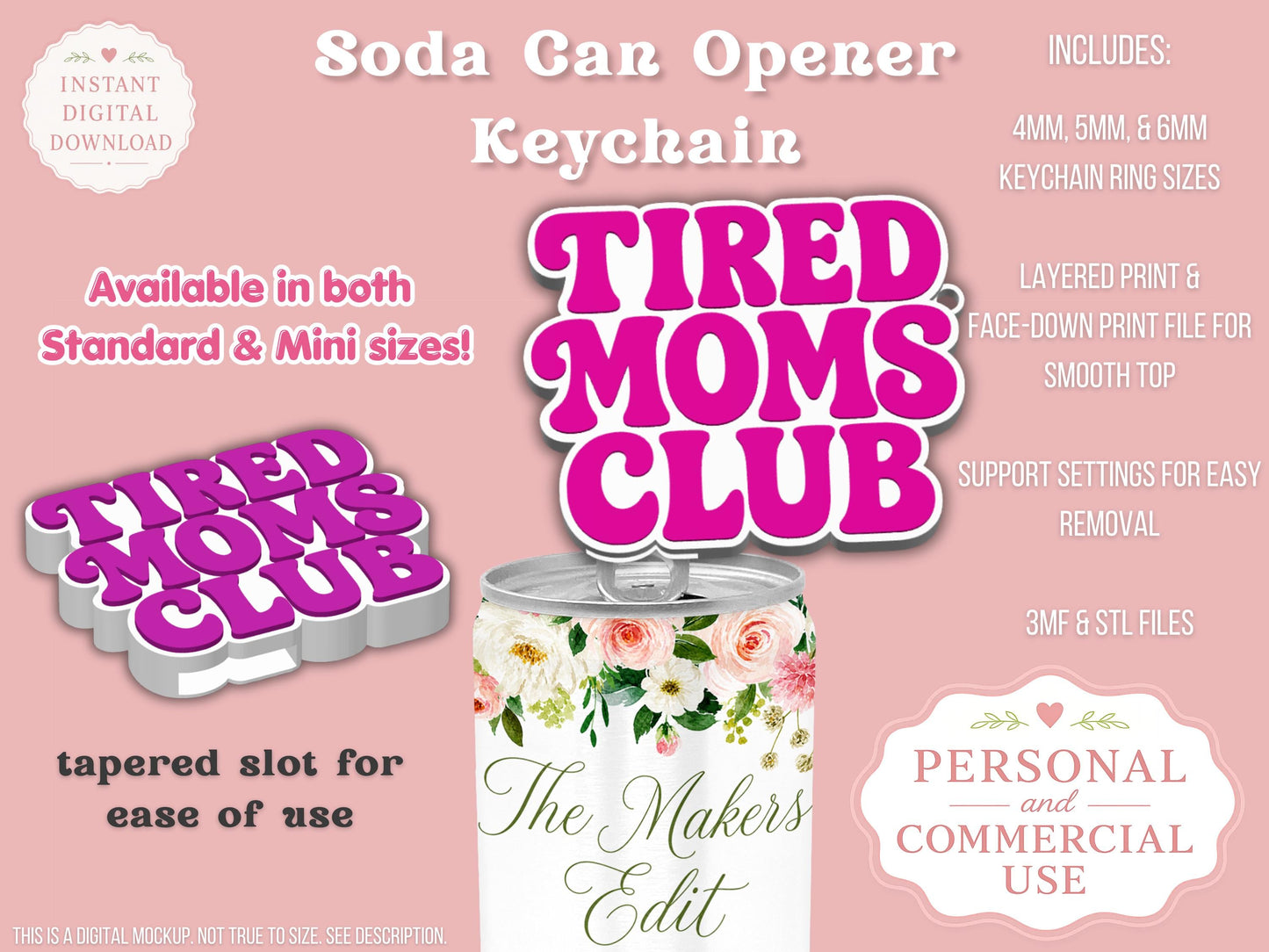 Tired Moms Club - Can Tab Opener - Digital File