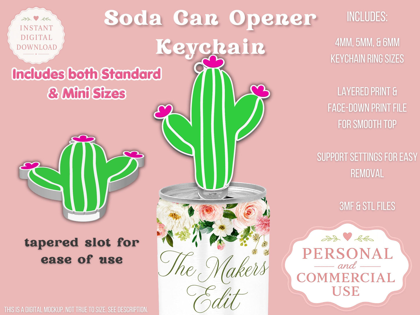 Cactus - Can Tab Opener - Digital File