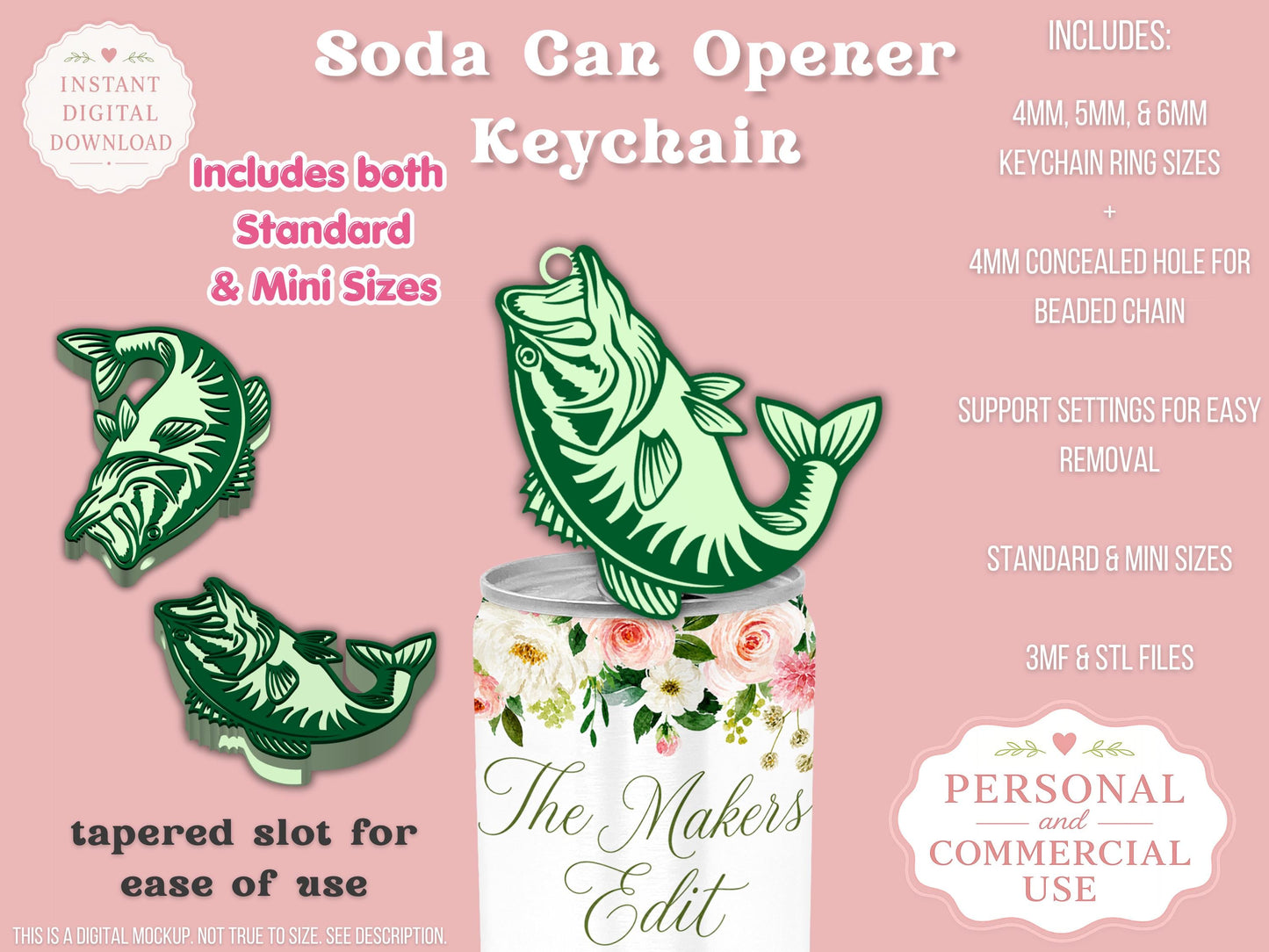 Bass Fish - Can Tab Opener - Digital File