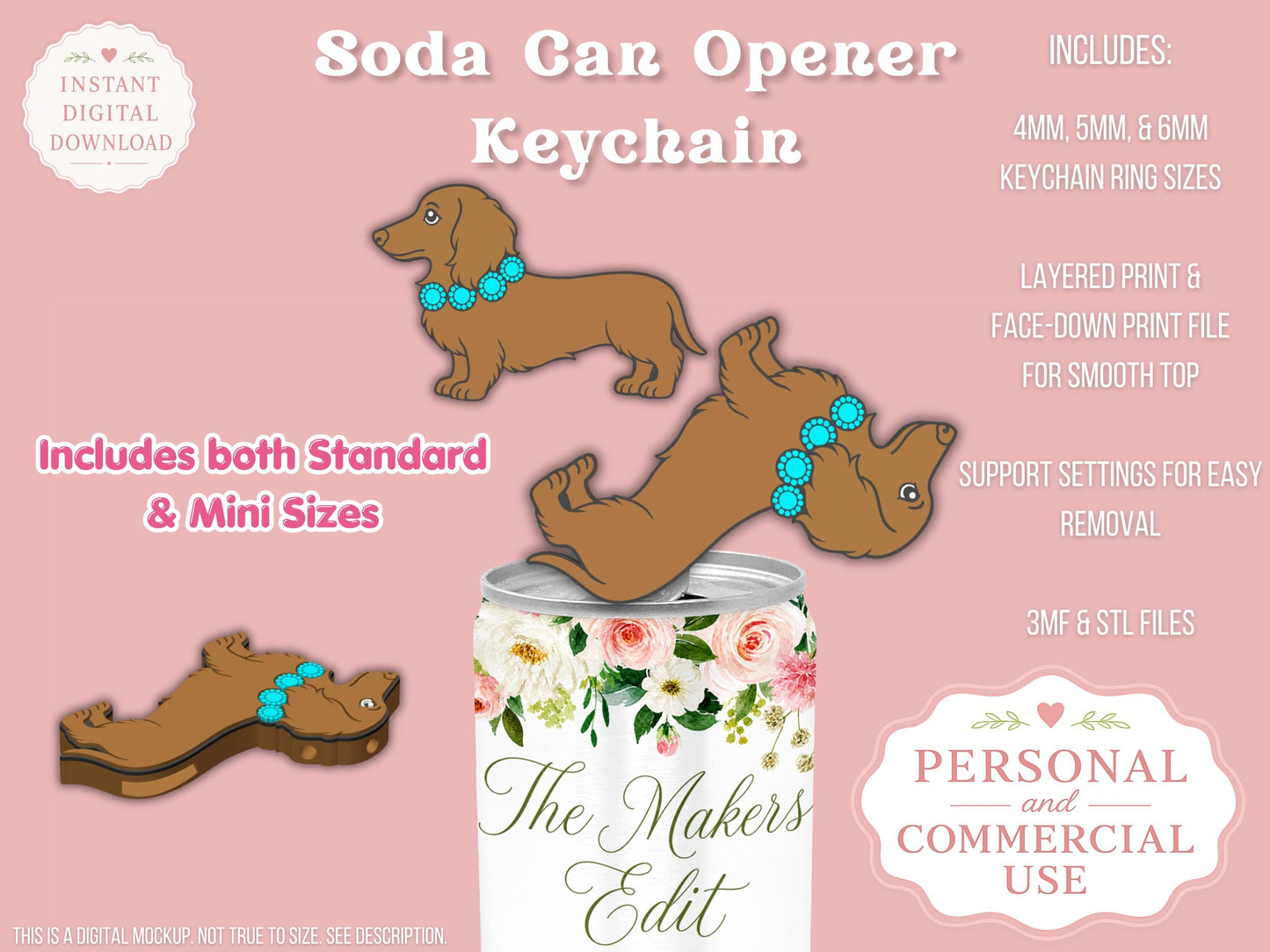 Long Hair Dachshund - Can Tab Opener - Digital File