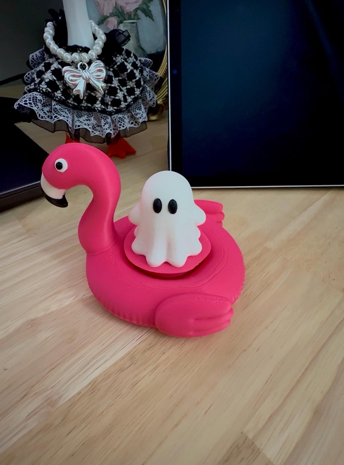 Flamingo Pool Float - Ghost Buddy - Fidget Clicker - Digital File