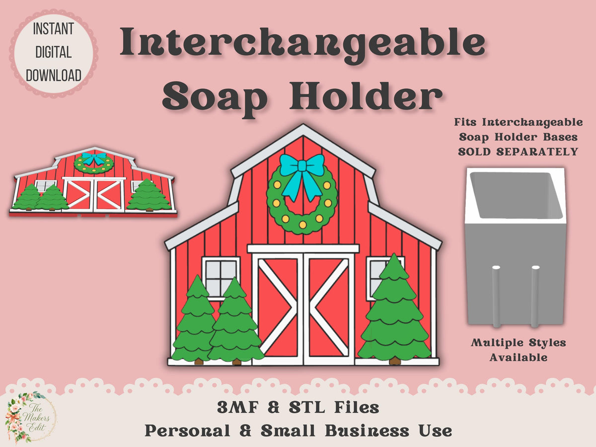 Soap Holder - Interchangeable Top 3D Printer File | Winter Barn STL 3MF
