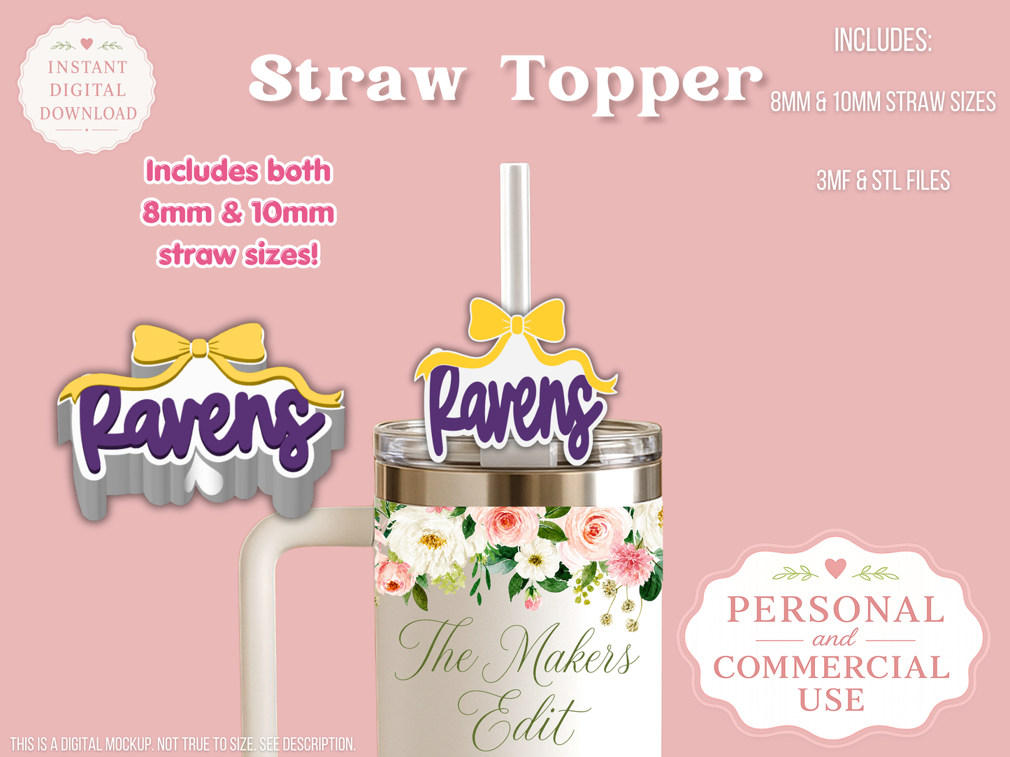 Baltimore Ravens Coquette Bow Straw Topper