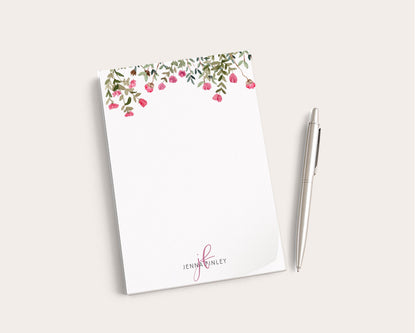 Personalized Floral Notepad | Watercolor Hanging Flowers | Mother's Day Gift Idea