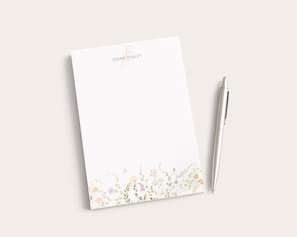 Personalized Floral Notepad | Watercolor Wildflower Flowers | Mother's Day Gift Idea