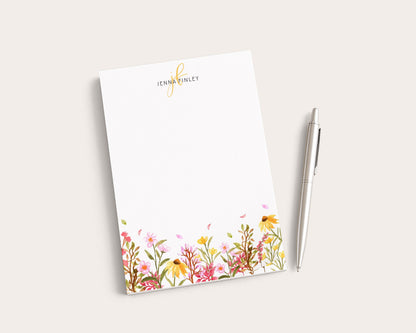 Personalized Floral Notepad | Watercolor Sunflowers | Mother's Day Gift Idea
