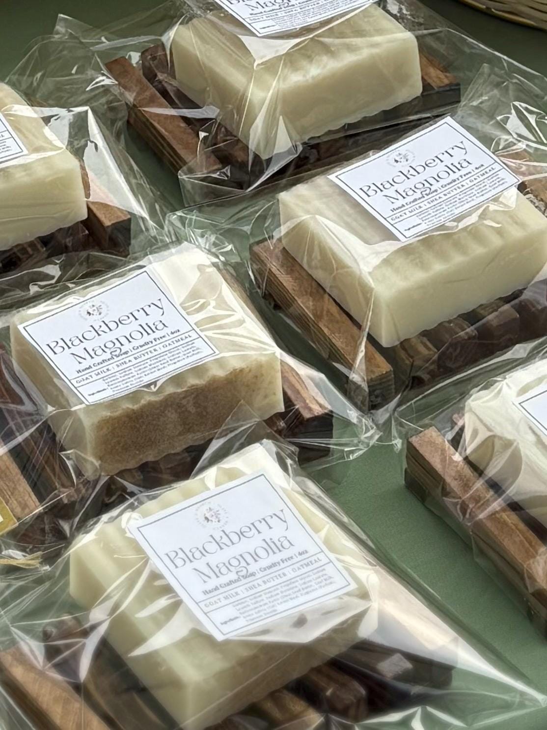 Handmade Bar Soap w/ Soap Holder 4oz | Goat Milk, Shea Butter, and Oatmeal | Small Batch Soap