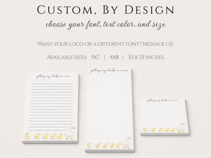 Duck Themed Notepad | Ducks in a Row | Mother's Day Gift Idea