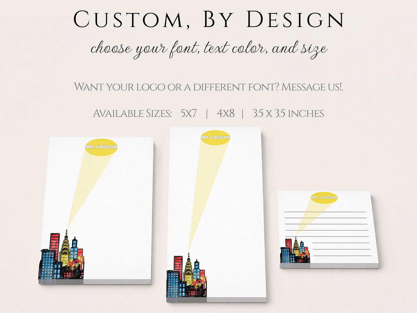 Personalized Teacher Notepad | Superhero Signal | Teacher Appreciation Gift