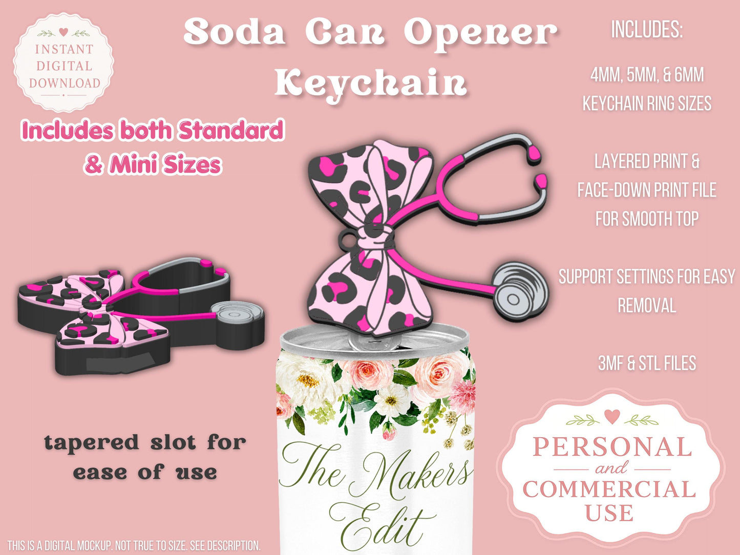 Stethoscope Bow - Can Tab Opener - Digital File