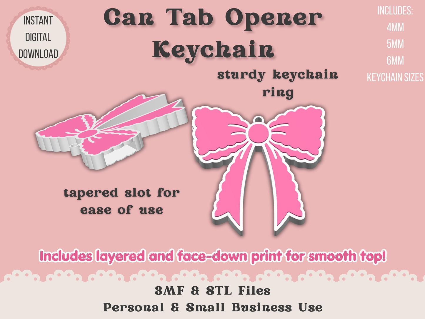 Scalloped Bow - Can Tab Opener - Digital File