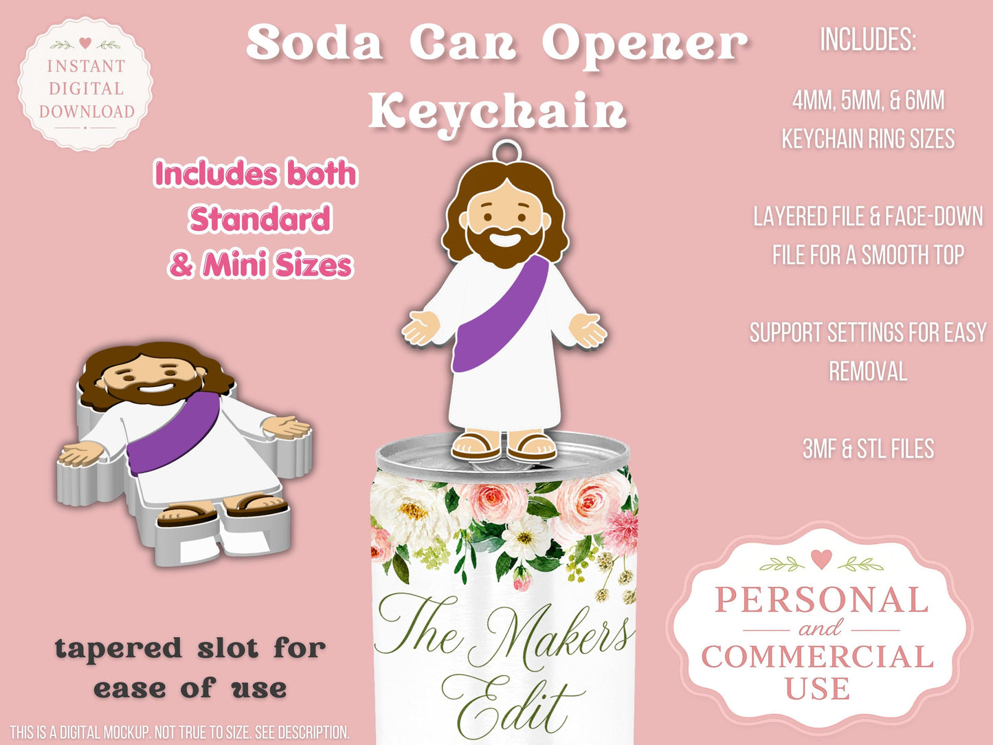 Mini Jesus - Can Tab Opener - Digital File
