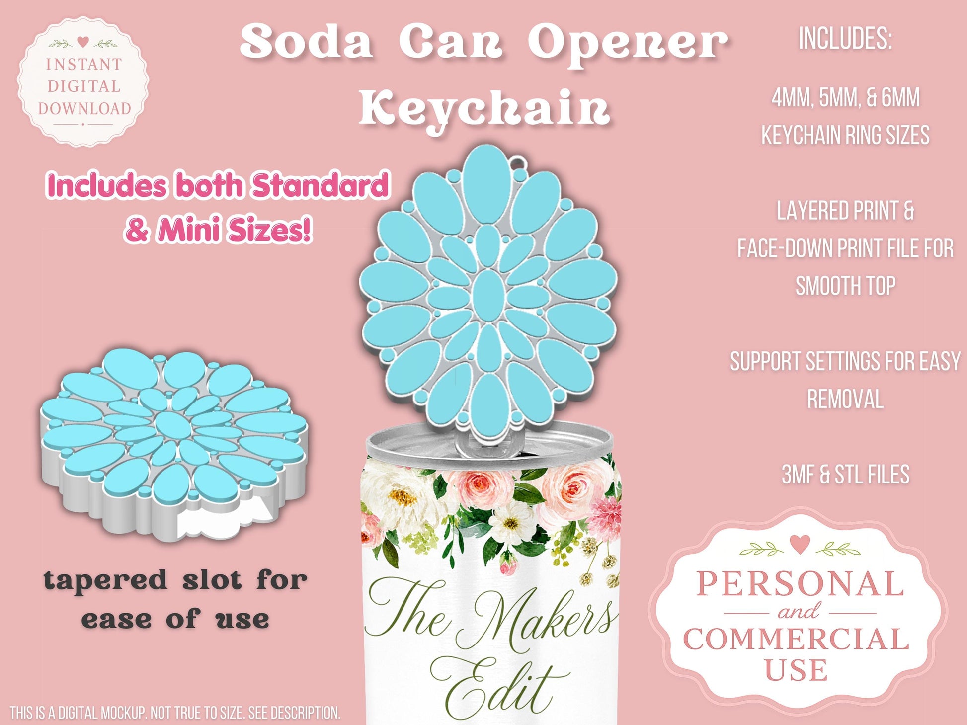 Turquoise Gemstone - Can Tab Opener - Digital File
