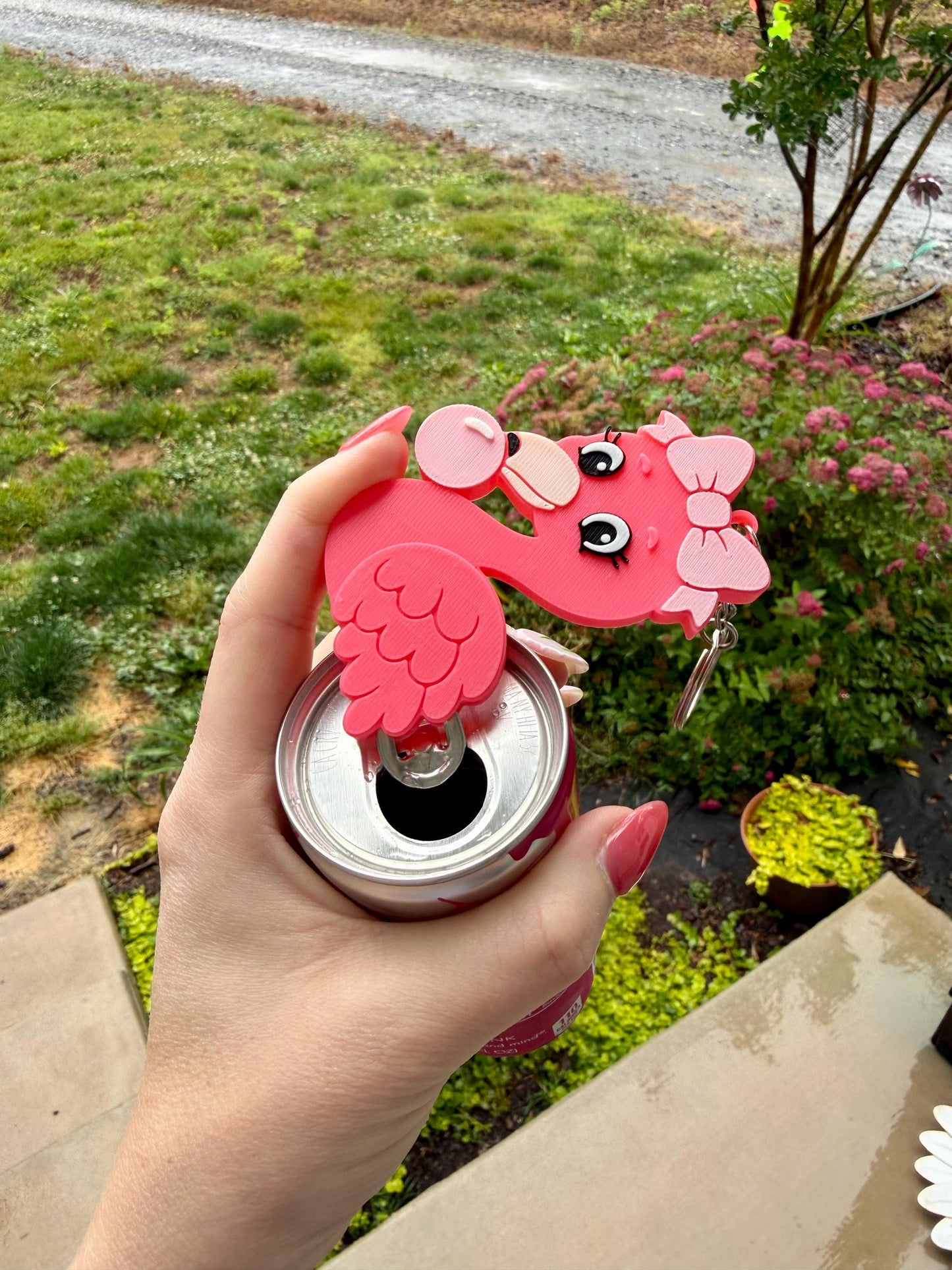 Soda Can Opener | Flamingo Bubblegum with Bow