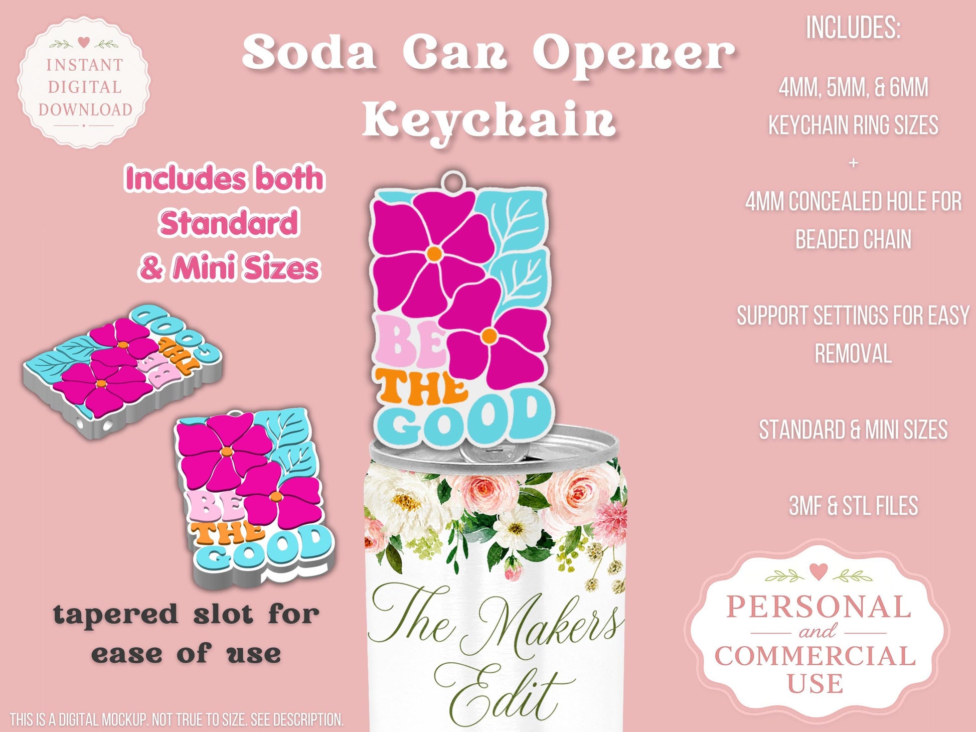 Be the Good Abstract Flowers - Can Tab Opener - Digital File