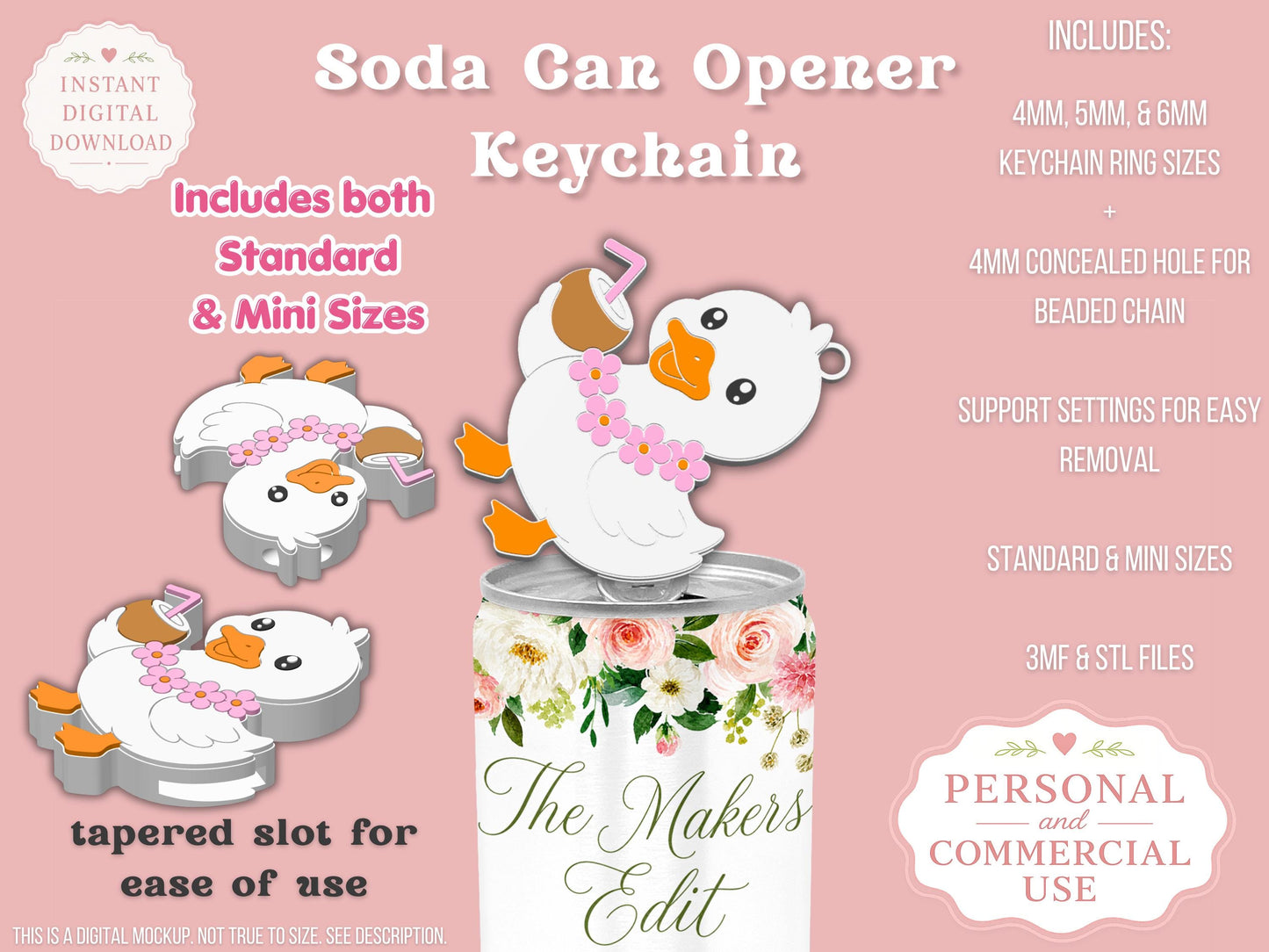 Tropical Duck - Can Tab Opener - Digital File