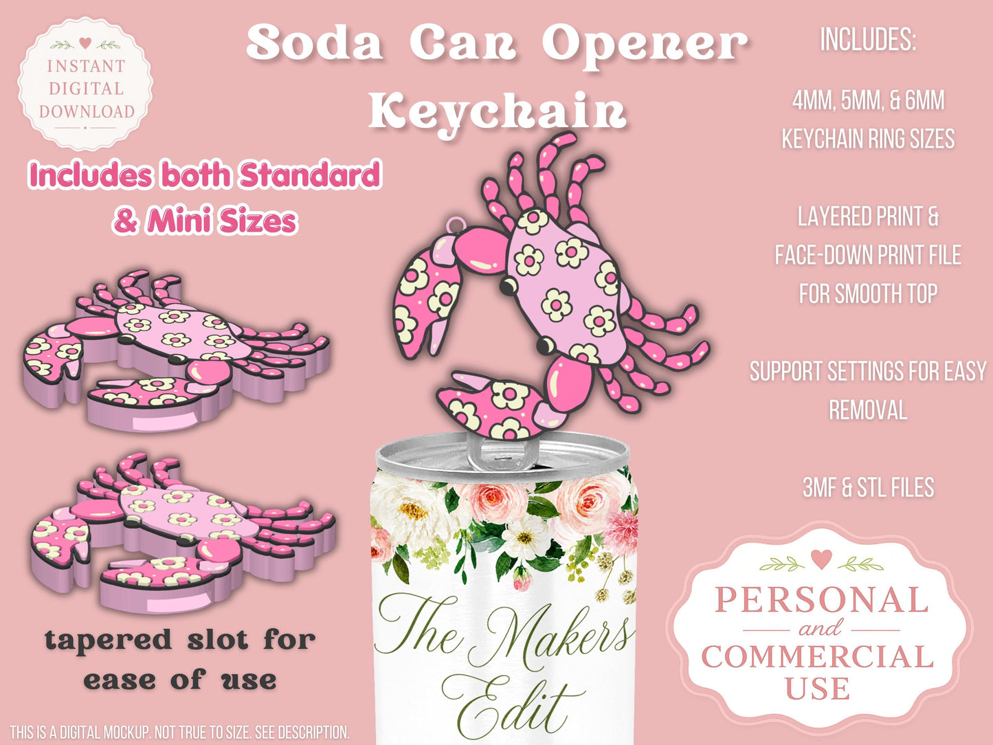 Groovy Crab - Can Tab Opener - Digital File