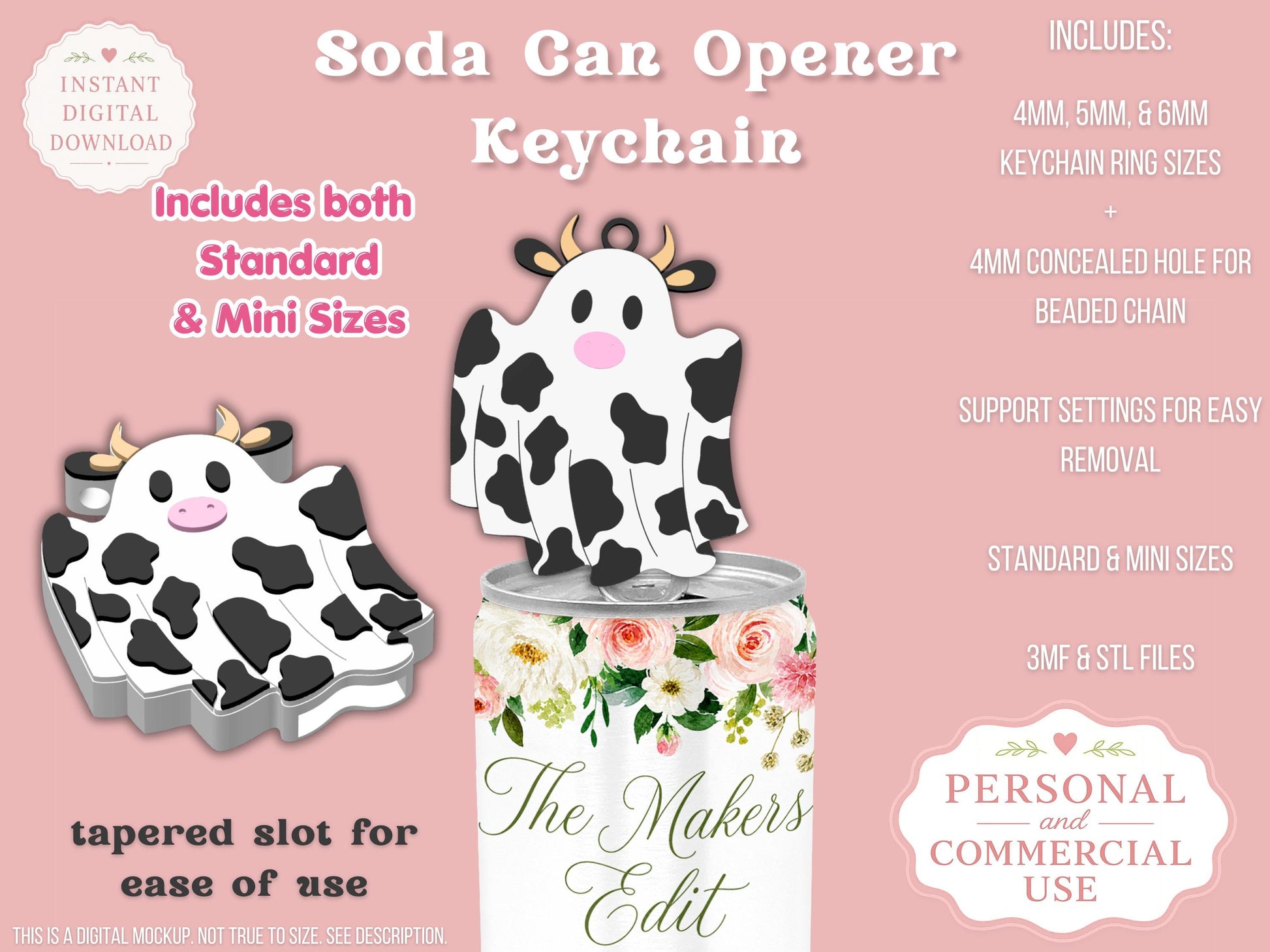 Ghost Cow - Can Tab Opener - Digital File