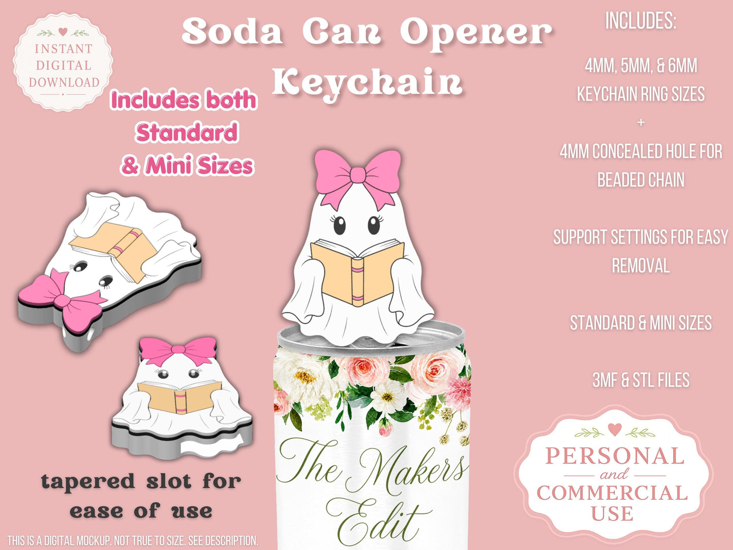 Bookish Ghost - Can Tab Opener - Digital File
