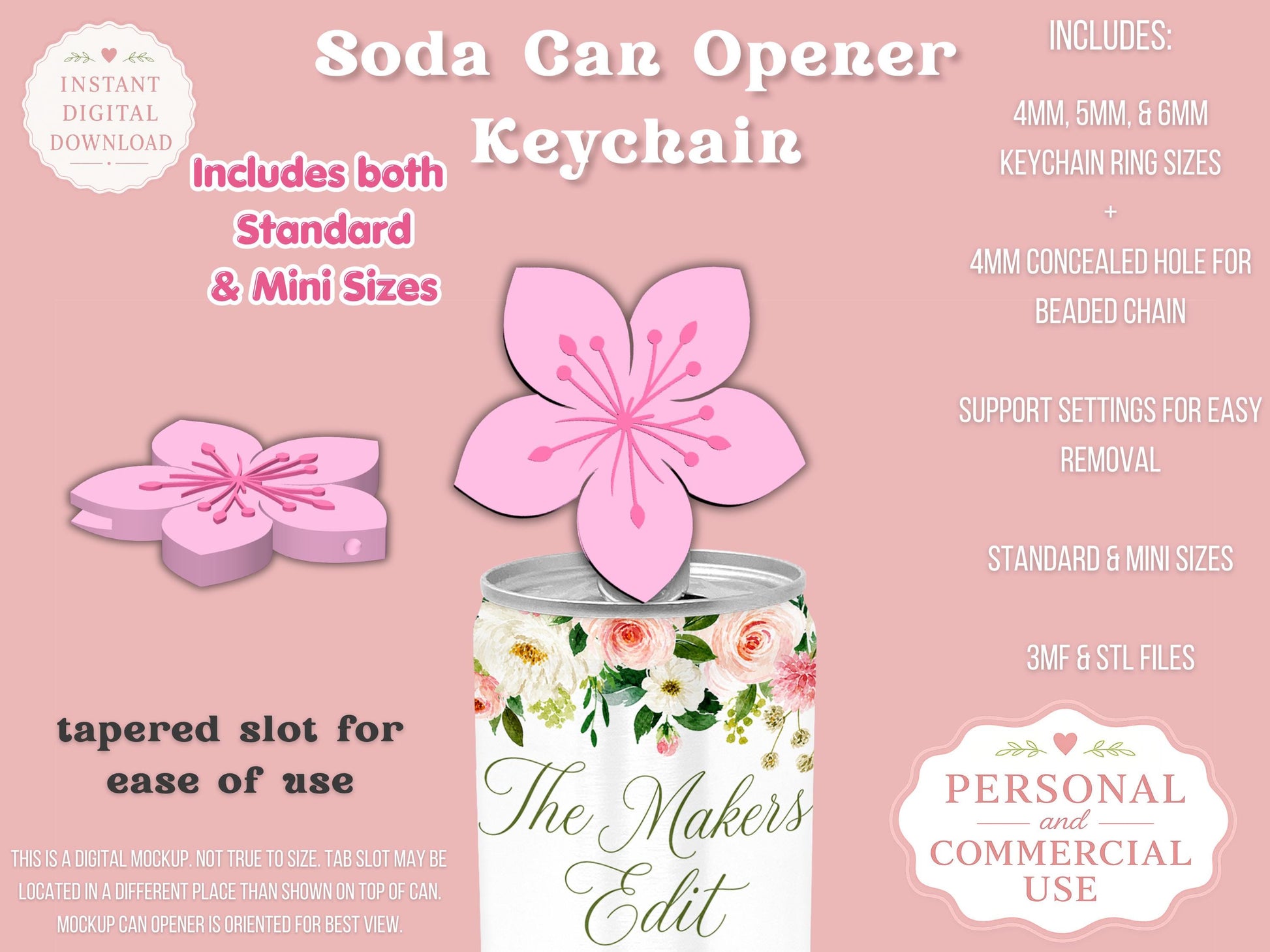 Cherry Blossom - Can Tab Opener - Digital File