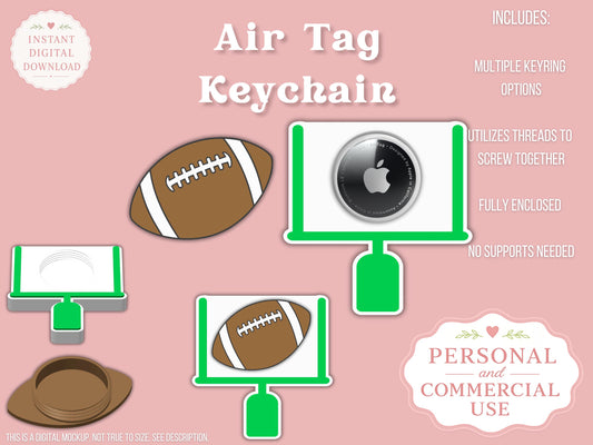 AirTag Holder Keychain | Football Goal Post | STL 3MF