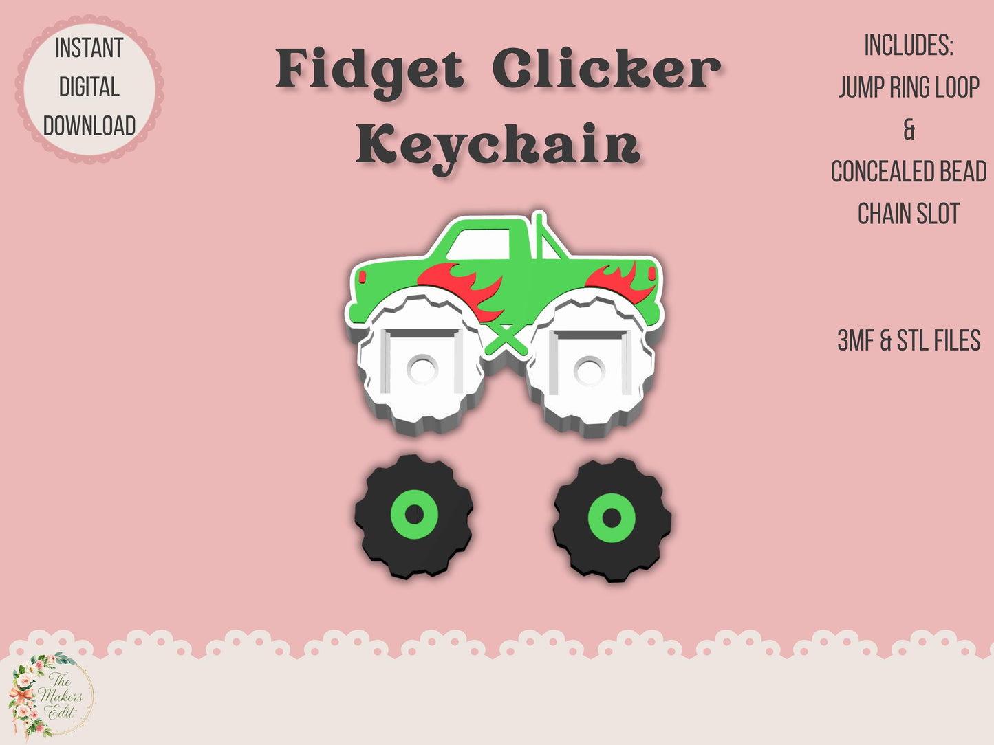 Monster Truck - Fidget Clicker - Digital File