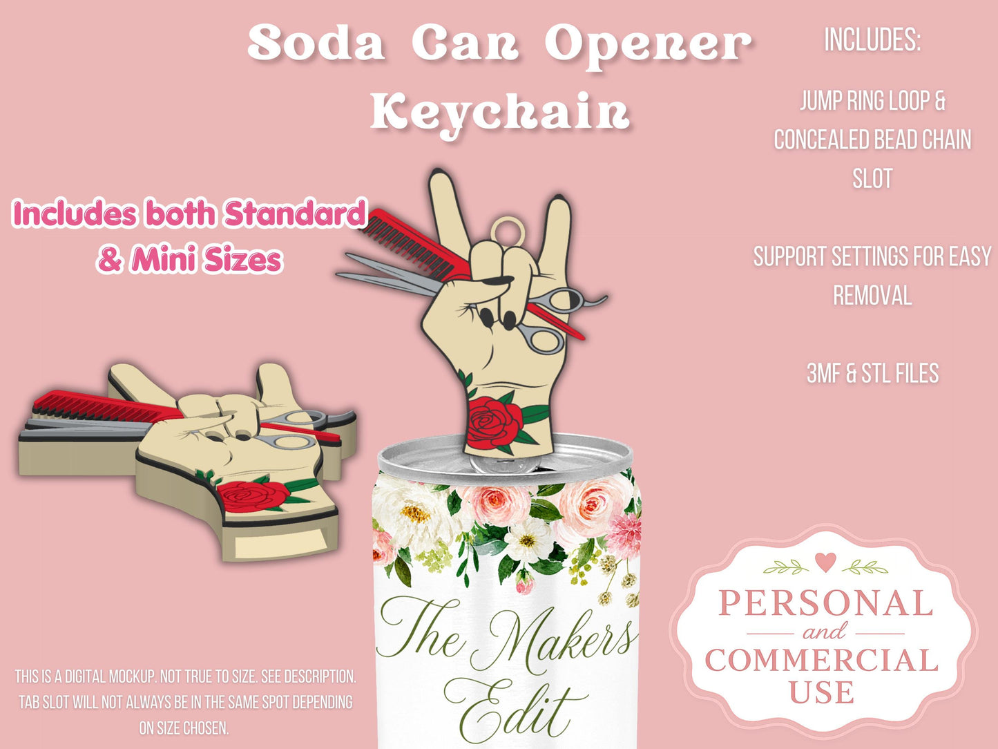 Hair Stylist Aesthetic - Can Tab Opener - Digital File