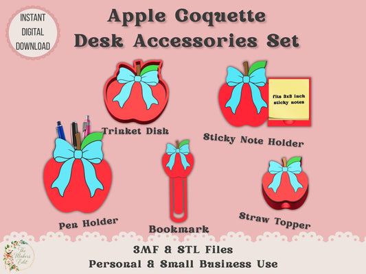Apple Coquette Desk Accessories Bundle 3D Printer File
