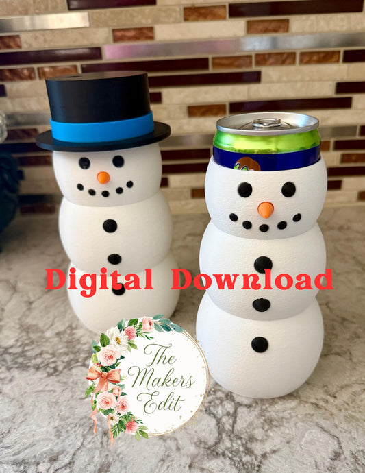 12oz Slim Snowman Can Sleeve | ( 8.4 Alan*, 8.4 slim inserts) | STL 3MF | Commercial Use