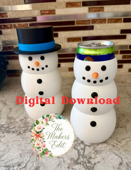 12oz Standard Snowman Can Sleeve | (7.5 mini insert ) | STL 3MF | Commercial Use