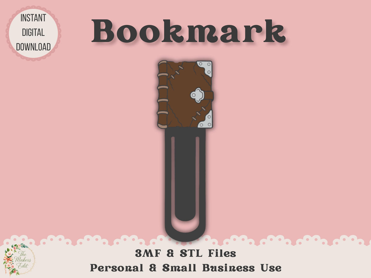 Bookmark 3D Printer File | Spooky Book STL 3MF