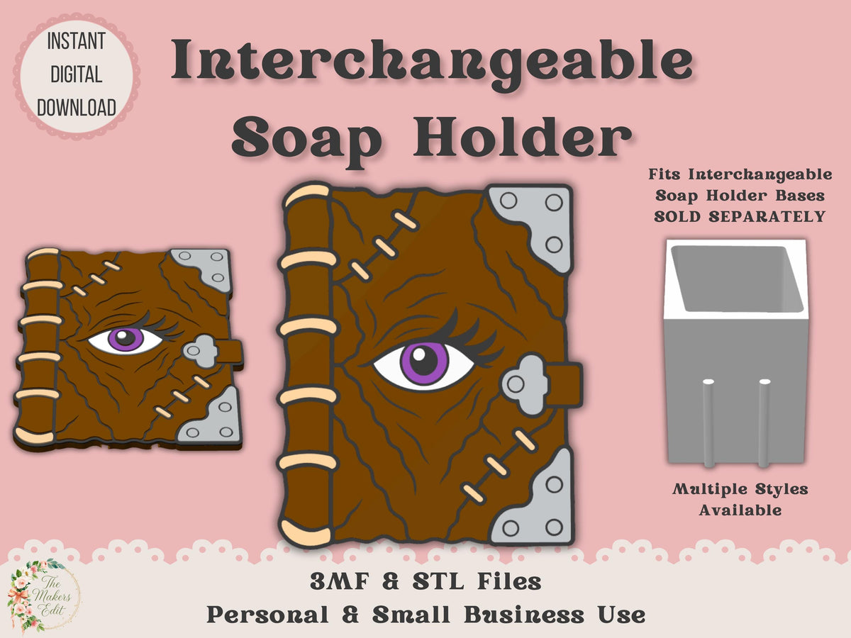 Soap Holder - Interchangeable Top 3D Printer File | Book of Divination STL 3MF