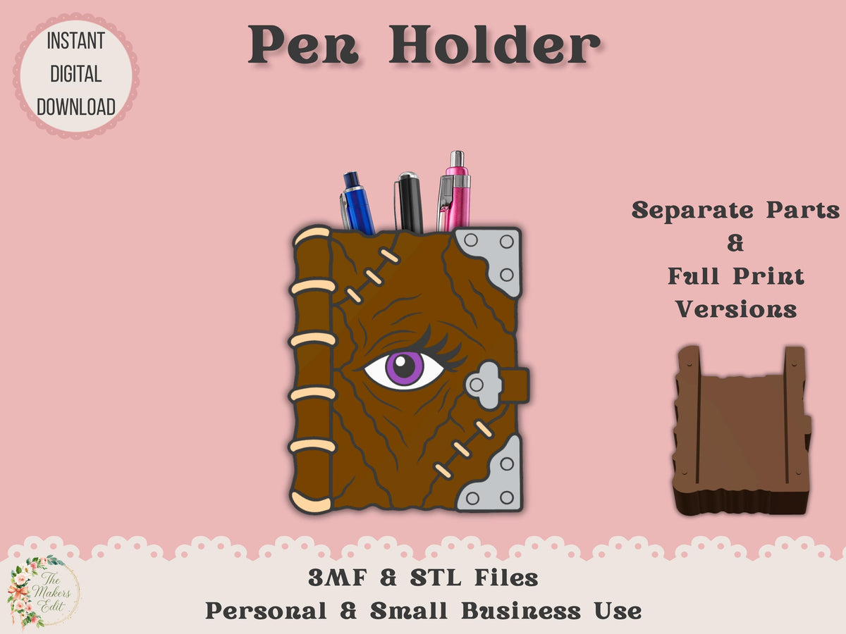 Pen Holder 3D Printer File | Book of Divination STL 3MF