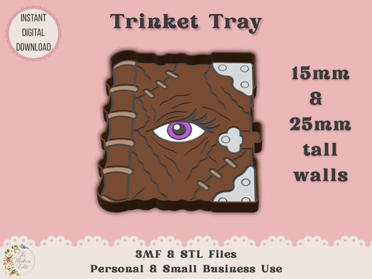 Trinket Tray 3D Printer File | Book of Divination STL 3MF