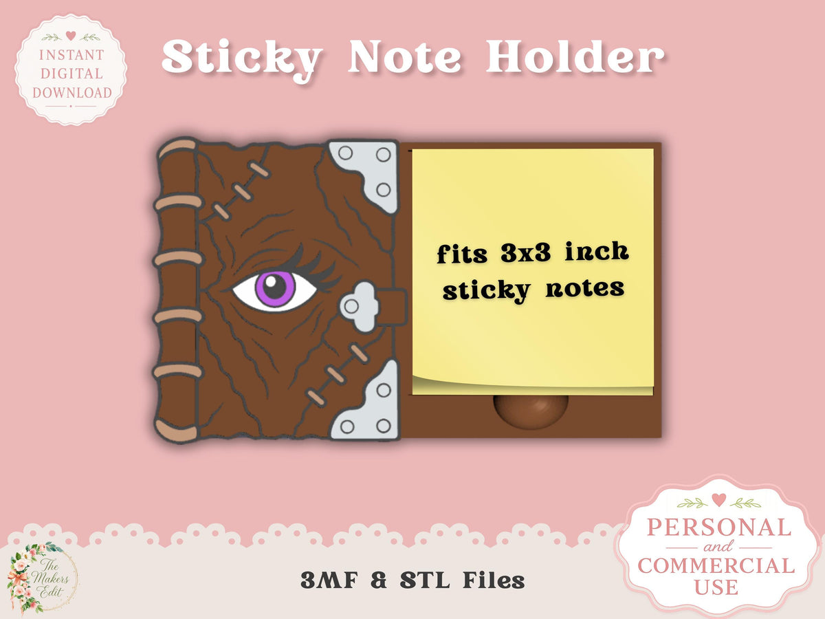 Sticky Note Holder 3D Printer File | Book of Divination STL 3MF