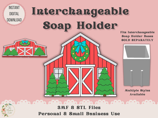 Soap Holder - Interchangeable Top 3D Printer File | Winter Barn STL 3MF