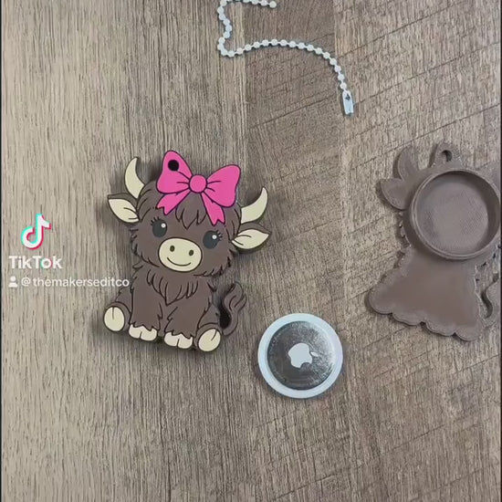 AirTag Holder Keychain | Softball Baseball Coquette Bow | STL 3MF