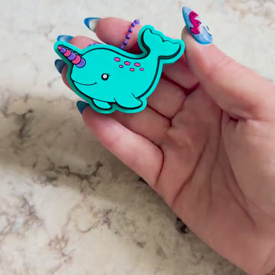 Fidget Clicker Keychain 3D Print File | Narwhal STL 3MF